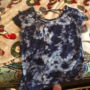 Tie dye blue short sleeve shirt